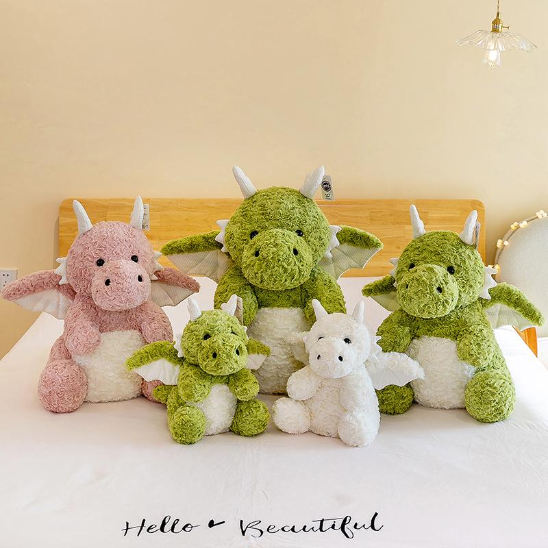 Green Little Flying Dragon Plush Toy Cloth Doll Dinosaur Soft Stuffed Animal Sleeping Pillow Cushion Kids and Girls