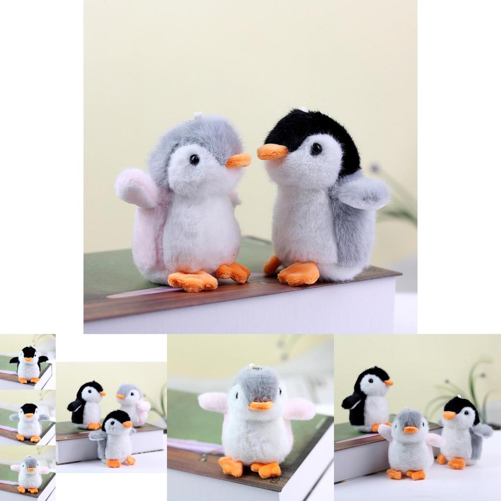 Charming Pink Gray Black Plush Penguin Doll Ultra Soft Stuffed Animal Keychain Gift For Kids And Collectors