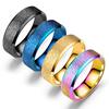 Double Beveled Edge Frosted Finger Ring Party Women Men Couple Jewelry Gift