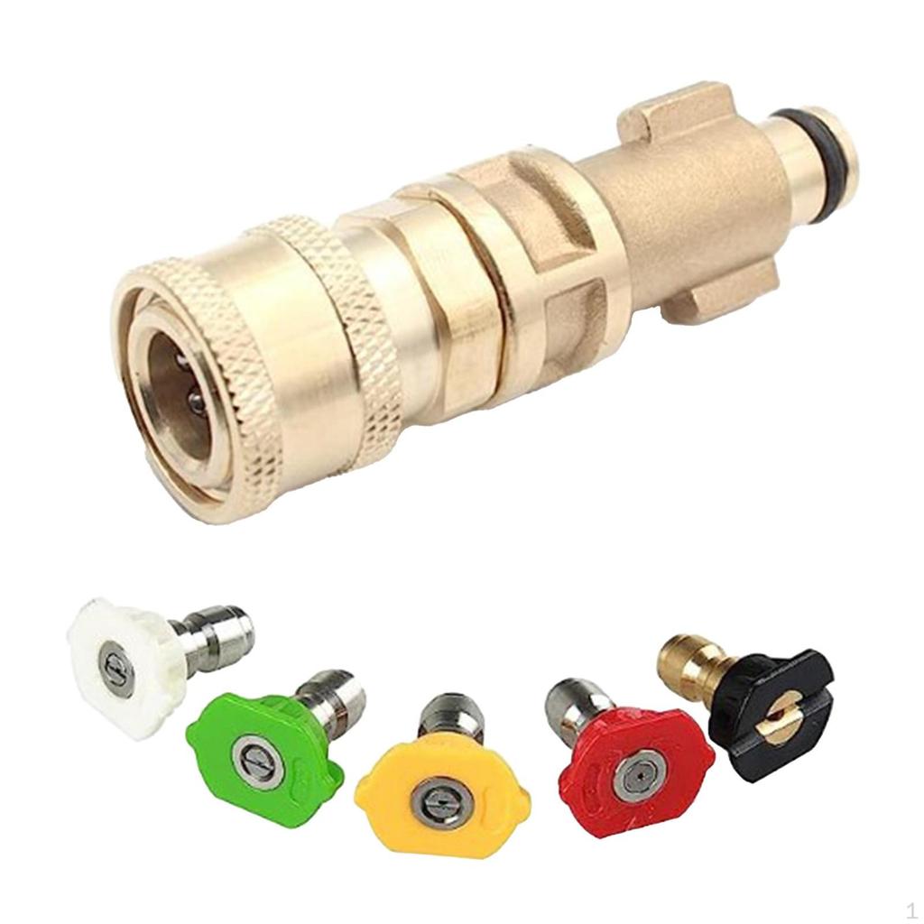 1/4 Inch Quick Connector with 5 Nozzle Tips Easy To Install Accessories Spare Parts Professional