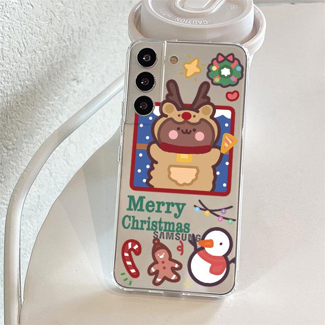 Прозрачный чехол для Samsung Galaxy S22 S20 FE S21 Plus S10 Lite S9 S8 S10e Note 20 Ultra 10 Lite 9, чехол для телефона, милый рождественский снеговик