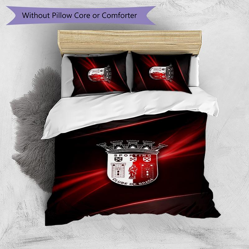 Braga FC Printed 3PCS Bedding Set Breathable Duvet Cover with Pillowcases Decorative Bed Linen for Bedroom Home