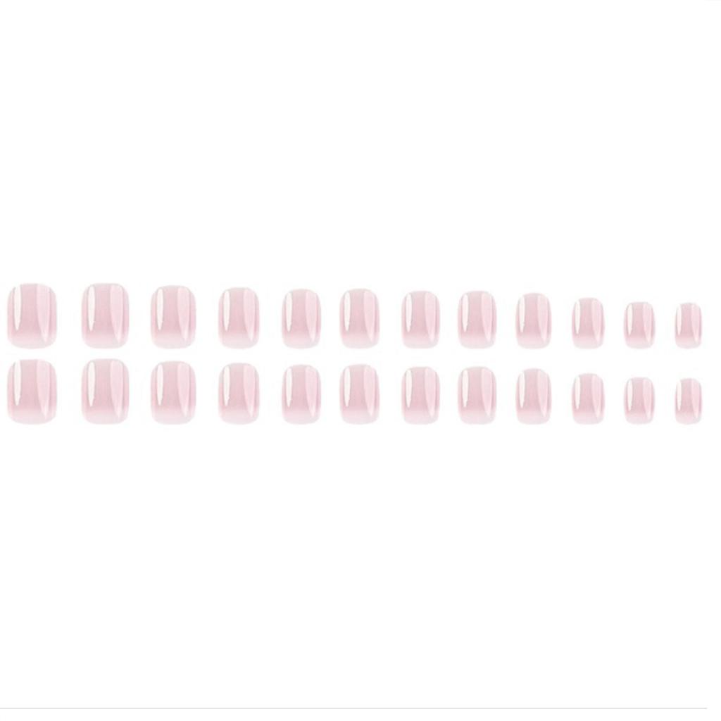 24 pieces of new French-style press-on nails (fashionable fake nail stickers), paired with 1 piece of jelly glue and 1 nail file