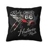 Travel Motorcycle Ride Route 66 Pillow Covers Home Decor Luxury US Numbered Highways Outdoor Cushions Square Pillowcase