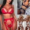 New Sexy Lingerie Women Underwear Sleepwear Lace Bra Panties G-string Garter Set