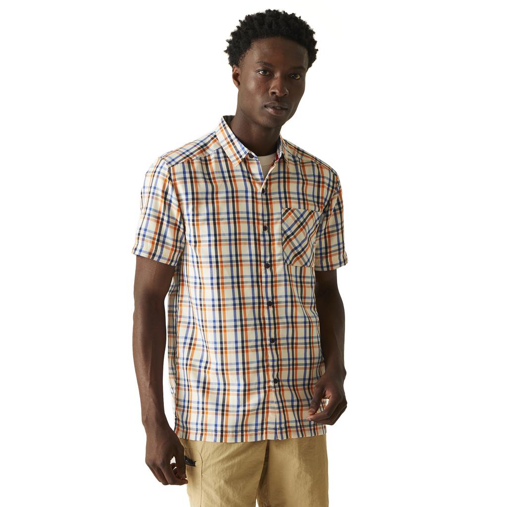 Regatta Mens Mindano VIII Checked Short-Sleeved Shirt