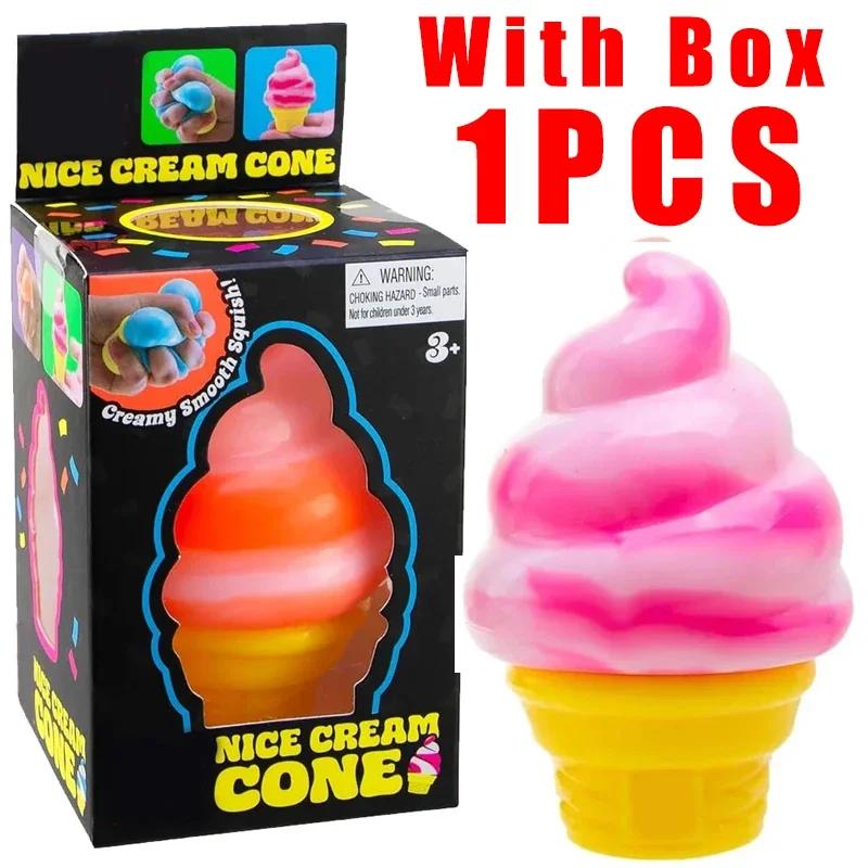 Декоративная игрушка-антистресс в форме мороженого, Nice Cream Cone Surprise, Сквиши для снятия стресса, Игрушка-фиджет для детей и взрослых