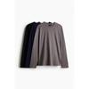 H M sliM Fit Jersey Top 3 Piece Set Black Grey