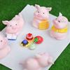 Miniatures Animal Pink Pig Landscape Ornaments Resin Cartoon PigCar Decoration  Ornaments Gift