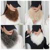 Versatile Imitation Wool Scarf Solid Color Winter Scarf Casual Plush Scarf  For Women