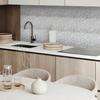 Set of vinyl tiles with a motif for the kitchen and living room. Abstract pattern with spots 20x20x20 cm.