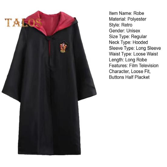 Fantasy Robe Film Television Character Series Mysterious Style Loose Fit Robe Halloween Christmas Costume College Accessories