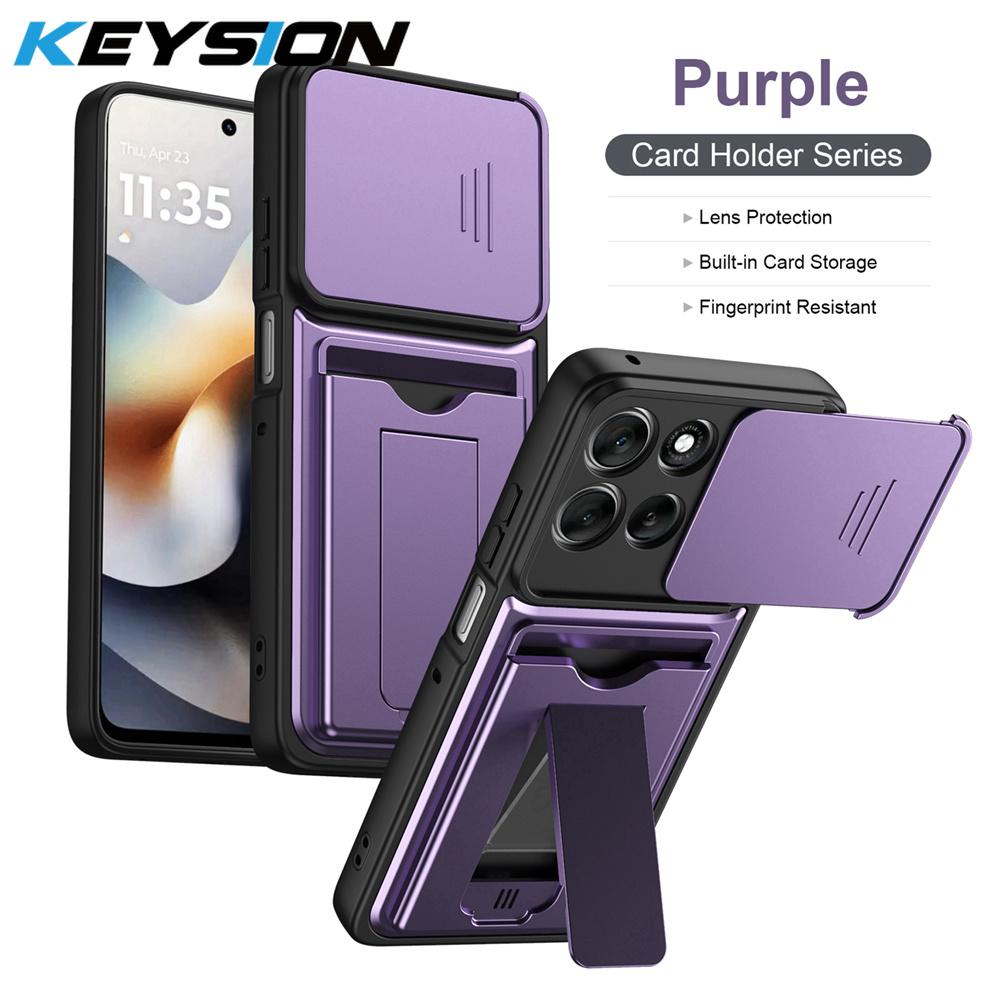 KEYSION Сумка-кошелек Чехол для телефона для Motorola MOTO G86 G67 G57 Power G56 5G Слайдер Защита камеры Подставка Ударопрочный чехол