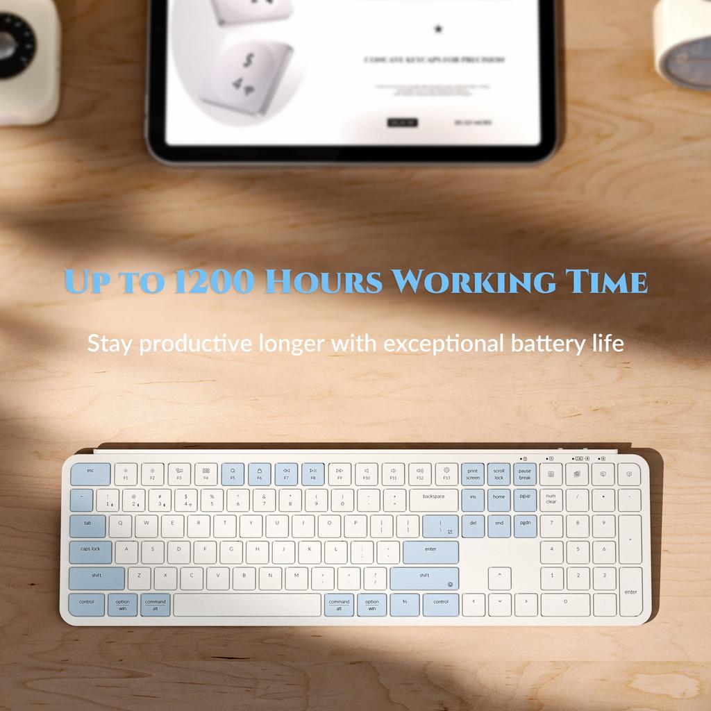 Keychron B6 Pro Wireless Full with Numeric ZMK Scissor Long Battery Compatible with and Linux US Ultra-Slim Keyboard, Size, Keypad, Customizable,