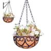 8/10 /12 дюймов Подвесная корзина для растений Железный плантатор Смола Цветочный горшок Садовое украшение Круглая подставка для растений с цепью для патио Газон