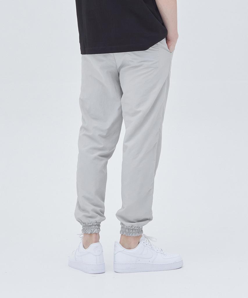 SEVENSELAH [Summer] Nylon Semi-Wide Pintuck Joggers Beige Grey