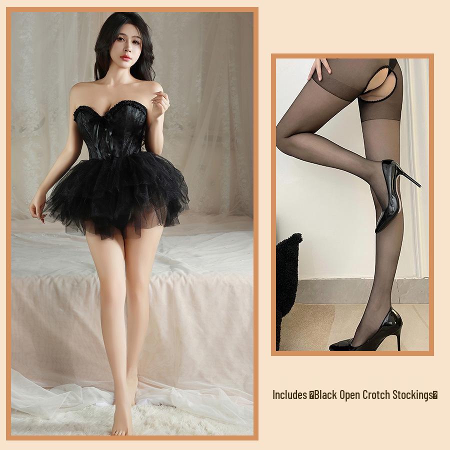 Джин Сяо Сексуальное нижнее белье: Корсет-бюстье на шнуровке «Фея» и ночная сорочка с пышной юбкой без бретелей