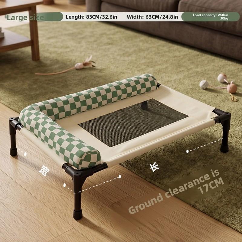 Elevated Pet Bed Iron Frame Mesh Surface Detachable Washable Dog Cat Sleeping Mat Moisture‑Proof for All Seasons