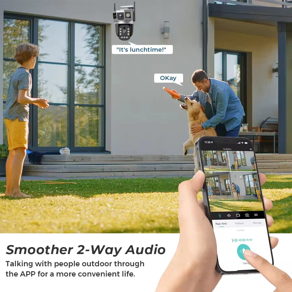 LS VISION 6K 12MP Wireless WIFI/4G IP Camera Three Lens 10X Optical Zoom CCTV Waterproof PTZ Auto Tracking Security Outdoors Webcam