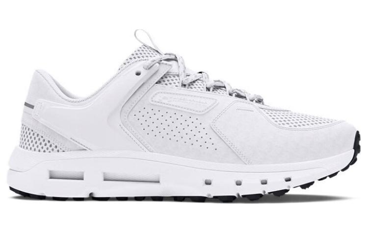 Under Armour Leather, Textile Cushioning, Wear Resistant Low top Casual Running Shoes Men's White 3028345-103