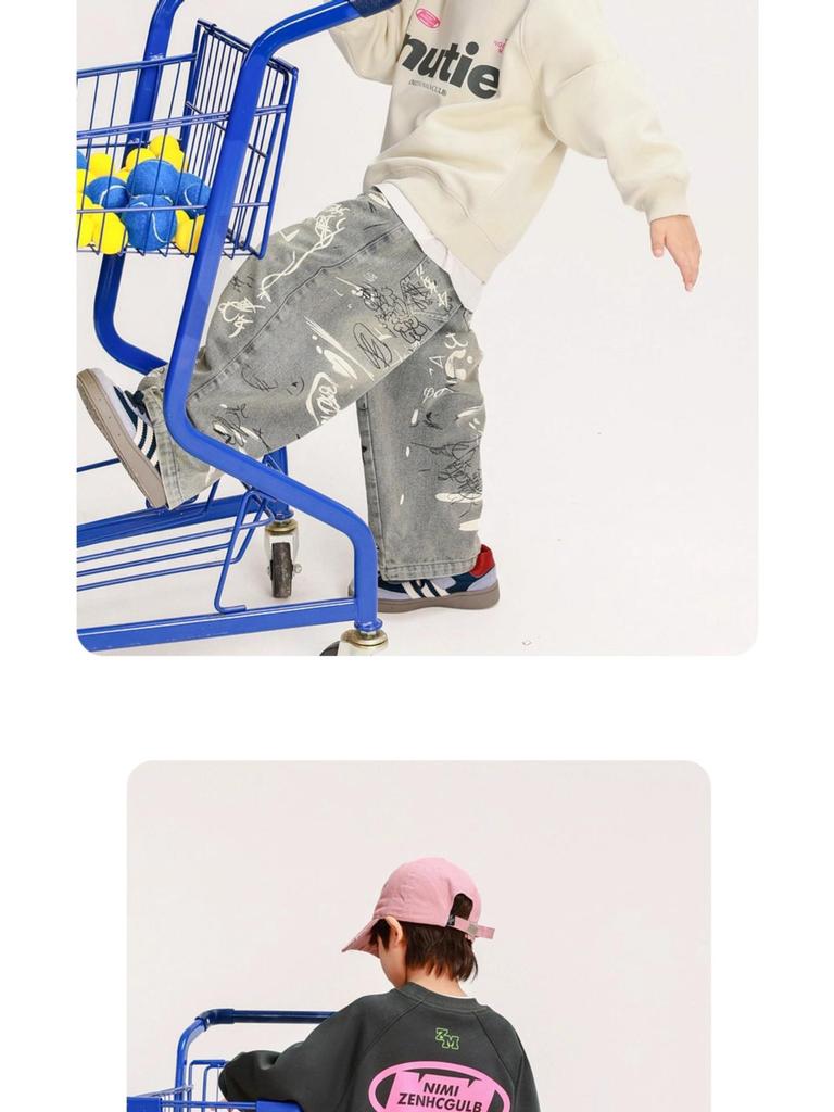 Fairy Tale Boys' Loose Long Sleeve Sweatshirt - Spring/Autumn Korean Style Casual Breathable T-shirt