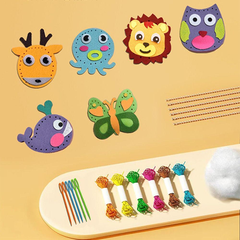 Набор для творчества «Мультяшные животные» Игрушки DIY Детские художественные игрушки Обучающий швейный набор для начинающих