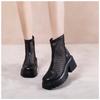 Fashion 2024 Brand Shoes for Women Zipper Women's Boots Summer Round Toe Solid Net Cloth Breathable Platform Water Proof Naked Boots
