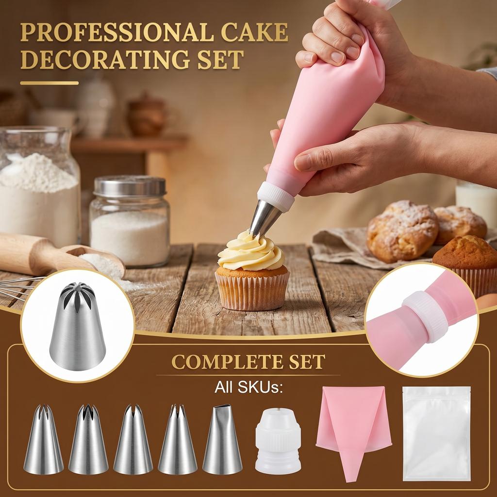 Piping Bags and Tips Set for and Frosting