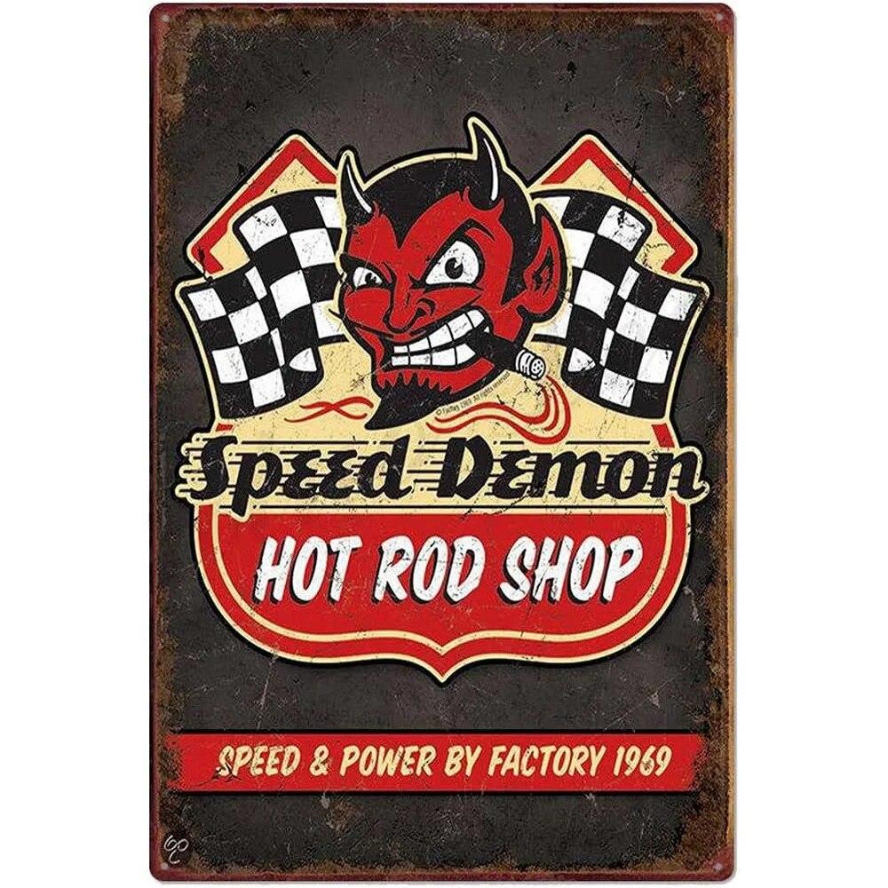 Hot Garage Pinup Girls Rod Metal Tin Signs Posters Plate Wall Decor for Garage Bars Man Cave Cafe Clubs Retro Posters Plaque