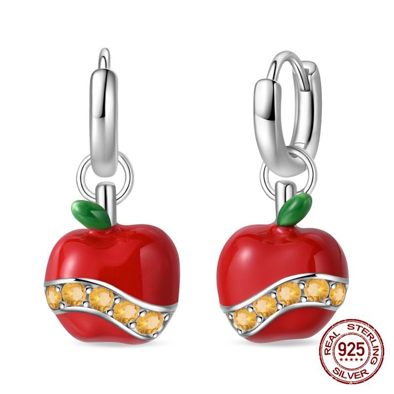 Original 100% S925 Silver Sweet Cherry Strawberry Sweetheart Avocado Women's Earrings Engagement Anniversary Gift