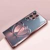 Розово-золотой чехол для телефона с сердечками и розовым стеклом для Samsung Galaxy S26 S25 S24 S23 S22 FE Ultra Plus, противоударная задняя крышка