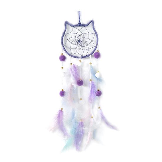 Colorful Feather Dream Catcher with Lamp Strip Living Room Girls Bedroom Wall