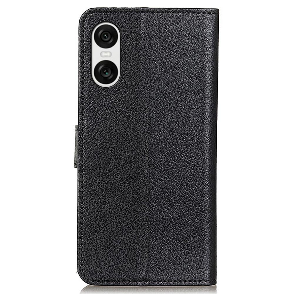 For Sony Xperia 10 VI Magnetic Case Wallet Leather Phone Cover with Litchi Texture
