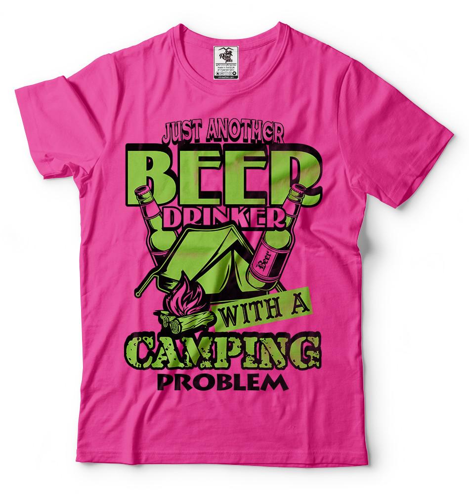 Funny Camping Tshirt Beer Drinker with Camping Problem Cool Camping Shirt