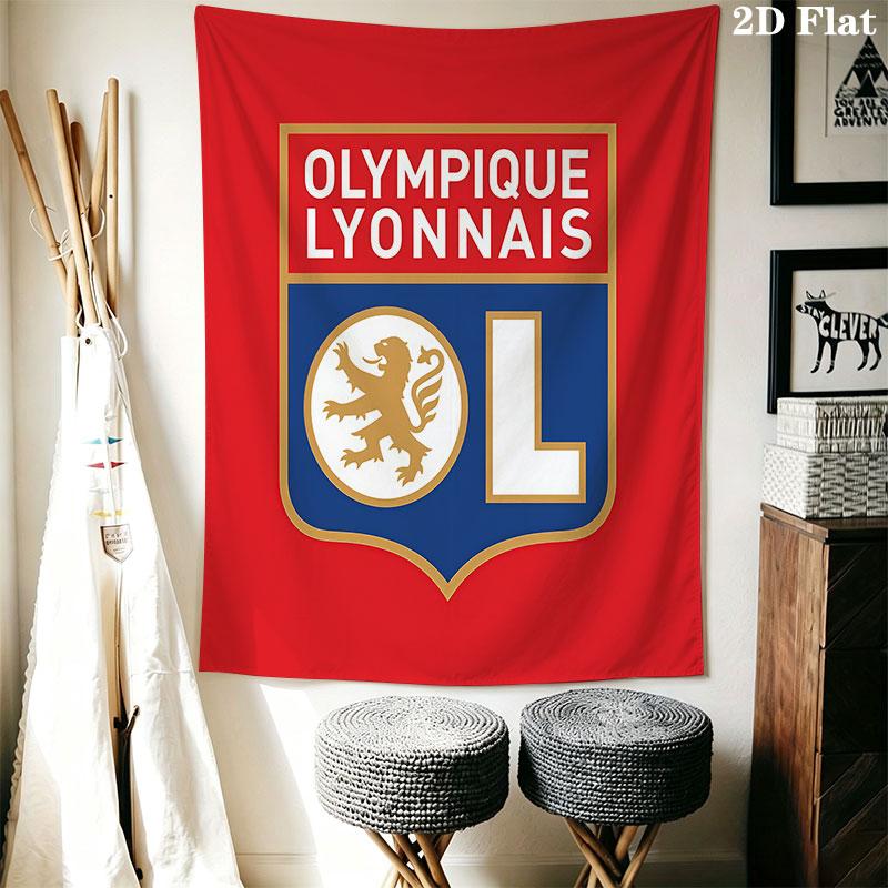 Olympique Lyonnais Wall Hanging Printed Fabric Blanket Decorative Tapestries for Bedroom Living Room Home Decor
