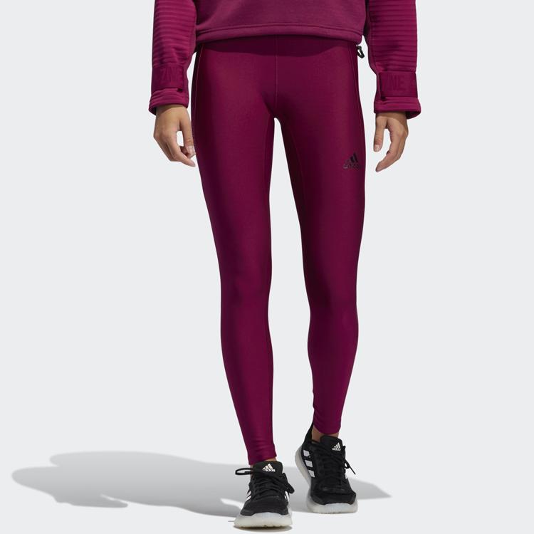 adidas Тренировочные спортивные леггинсы женские плавки бордовые FT7021