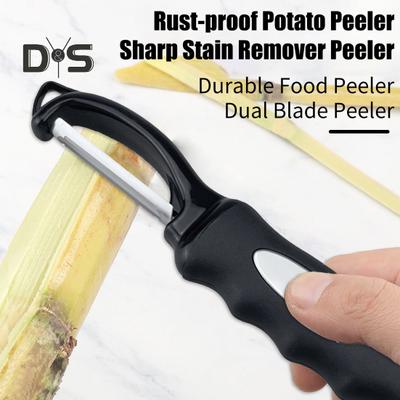 Поворотная овощечистка с лезвиями из нержавеющей стали для удаления пятен. Фрукточистка с эргономичной ручкой. Легкоочищаемая кухонная овощечистка для яблок.