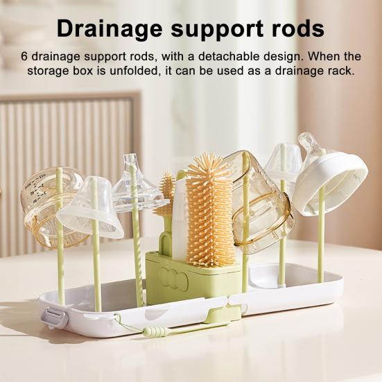 Cup Brush Food Grade Multifunctional 7-in-1 Cleaning Drying Set Portable Travel Storage Box Baby Feeding Bottle Cleaner