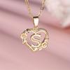 1 шт. золотого цвета 26 английских букв сердце ожерелье цветок кулон обручальное кольцо ювелирные изделия подарок на день Святого Валентина