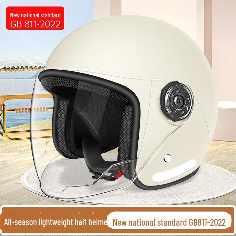 3C Certified Electric Motorcycle Helmet: Unisex Half Helmet for All Seasons, Provides Summer Ventilation and Winter Warmth