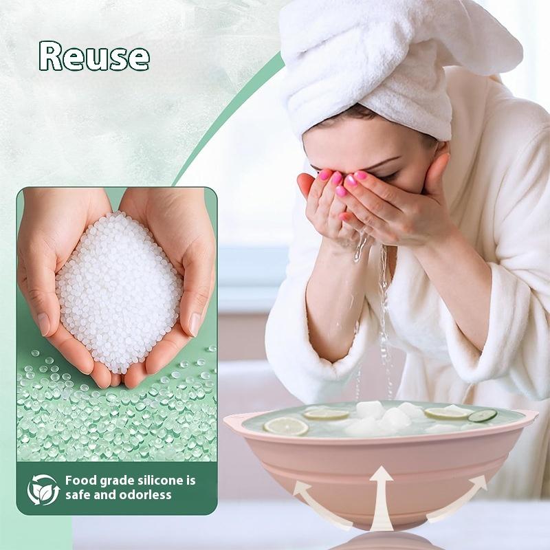 Портативная миска для ледяной ванны для лица для умывания, погружения лица, складной умывальник для ледяных процедур для лица, инструмент для ухода за кожей лица для дома, путешествий