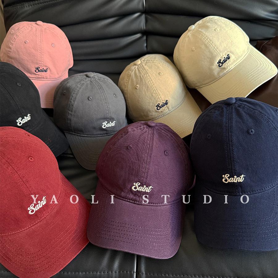 YAOLI American retro Saint embroidered baseball cap children outdoor sunshade big head circumference showing face small peaked cap men