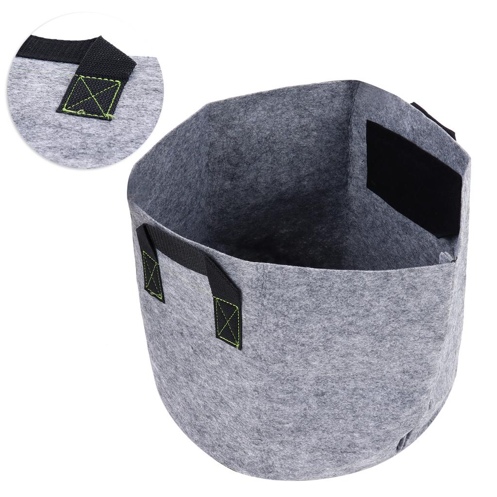 Мешок для выращивания растений с ручками Нетканые материалы Мешок для посадки овощей и цветов Горшок Серо-черный(7 галлонов )