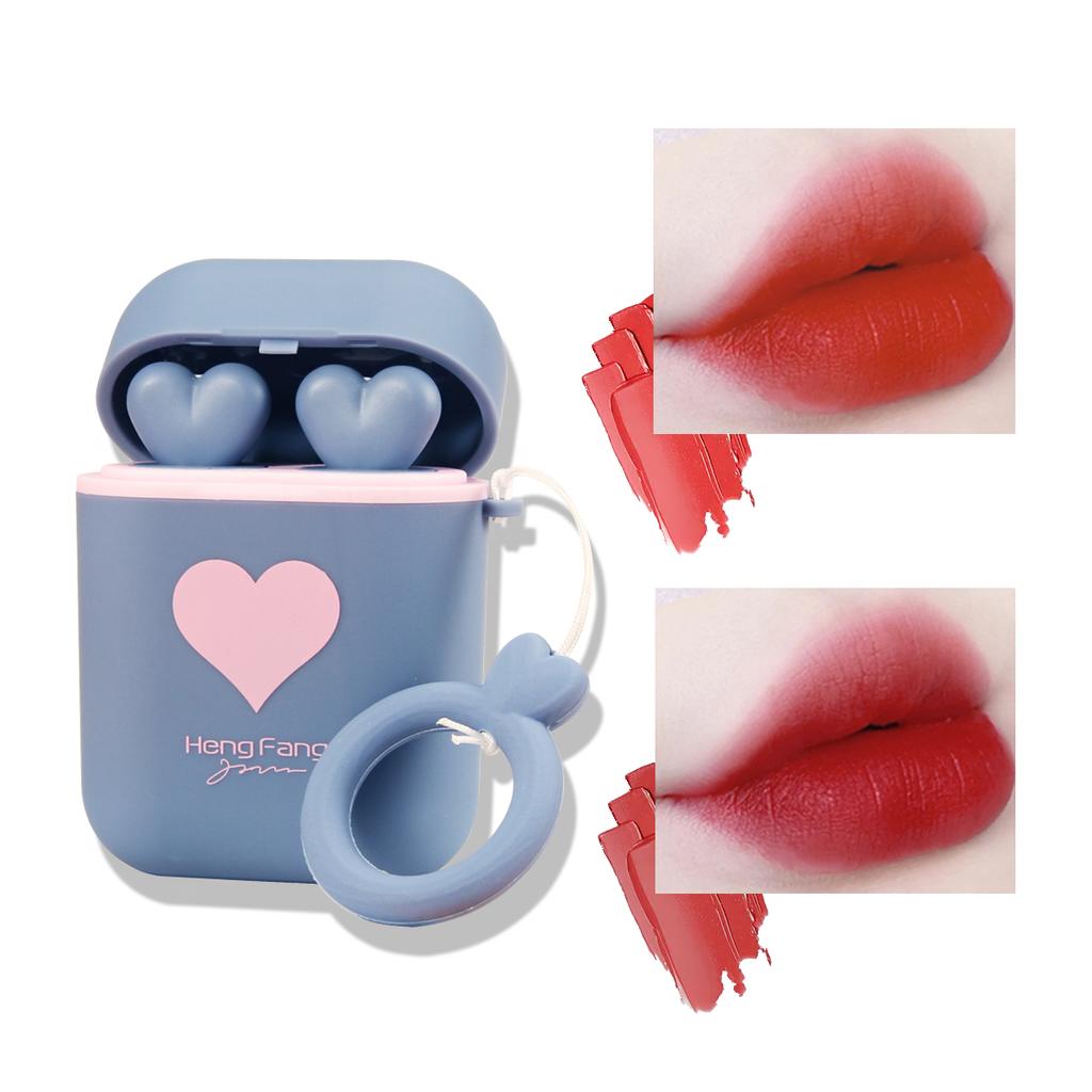 Hengfang Headphones Love Icon Double Tube Non-stick Cup Long Lasting Waterproof Lipstick H9423-M1005