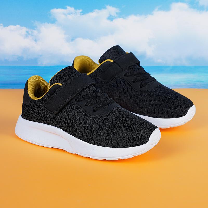 Легкие дышащие спортивные кроссовки для мальчиков и девочек, двойная сетка, возраст 7-12 лет, универсальные кроссовки для бега на весну и осень.