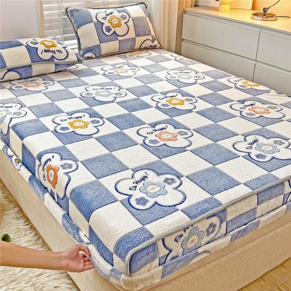 Молочный фланелевой чехол для матраса, сохраняющий тепло, утепленное покрывало, наматрасник, флисовый пылезащитный чехол, простыня, покрывало (Нет наволочки)