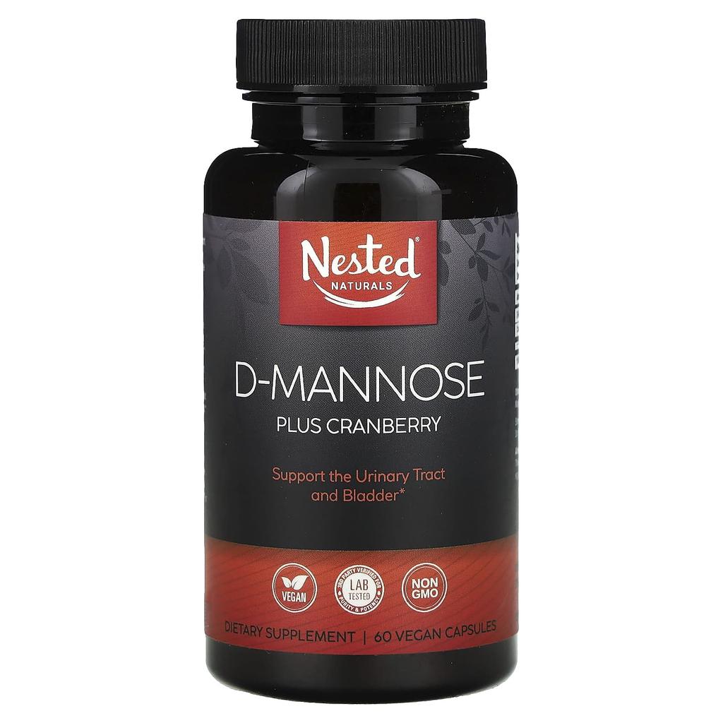 Nested Naturals, D-манноза плюс клюква, 60 растительных капсул