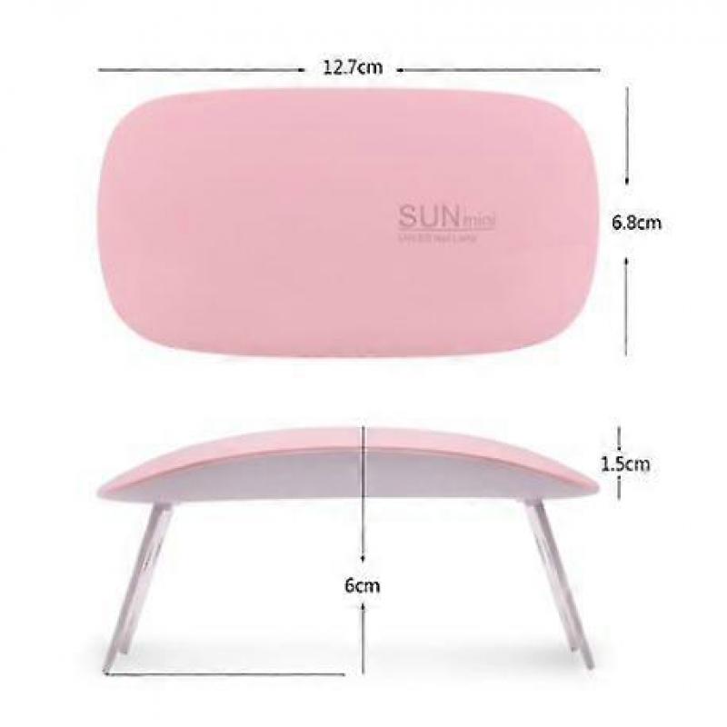 12W Mini UV/LED Lamp, Nail Lamp - Gel Polish / Hybrid Gel White Pink