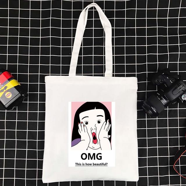 Высококачественная большая вместительная холщовая сумка-тоут, забавная складная женская сумка из полиэстера, складные сумки на плечо