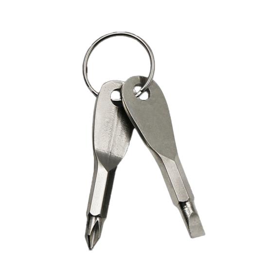 Брелок с отверткой, мини-хромированная сталь из сплава ванадия, ручной инструмент, шлицевая/крестовая отвертка, кольцо для ключей